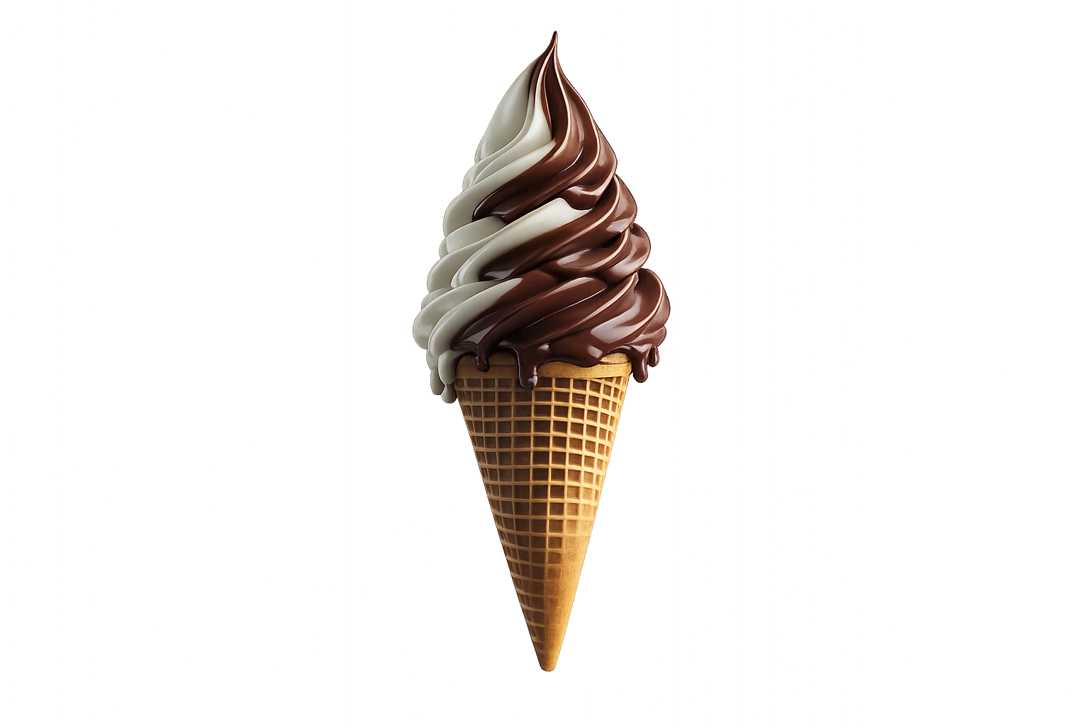 Cornet de glace italienne tourbillon vanille chocolat