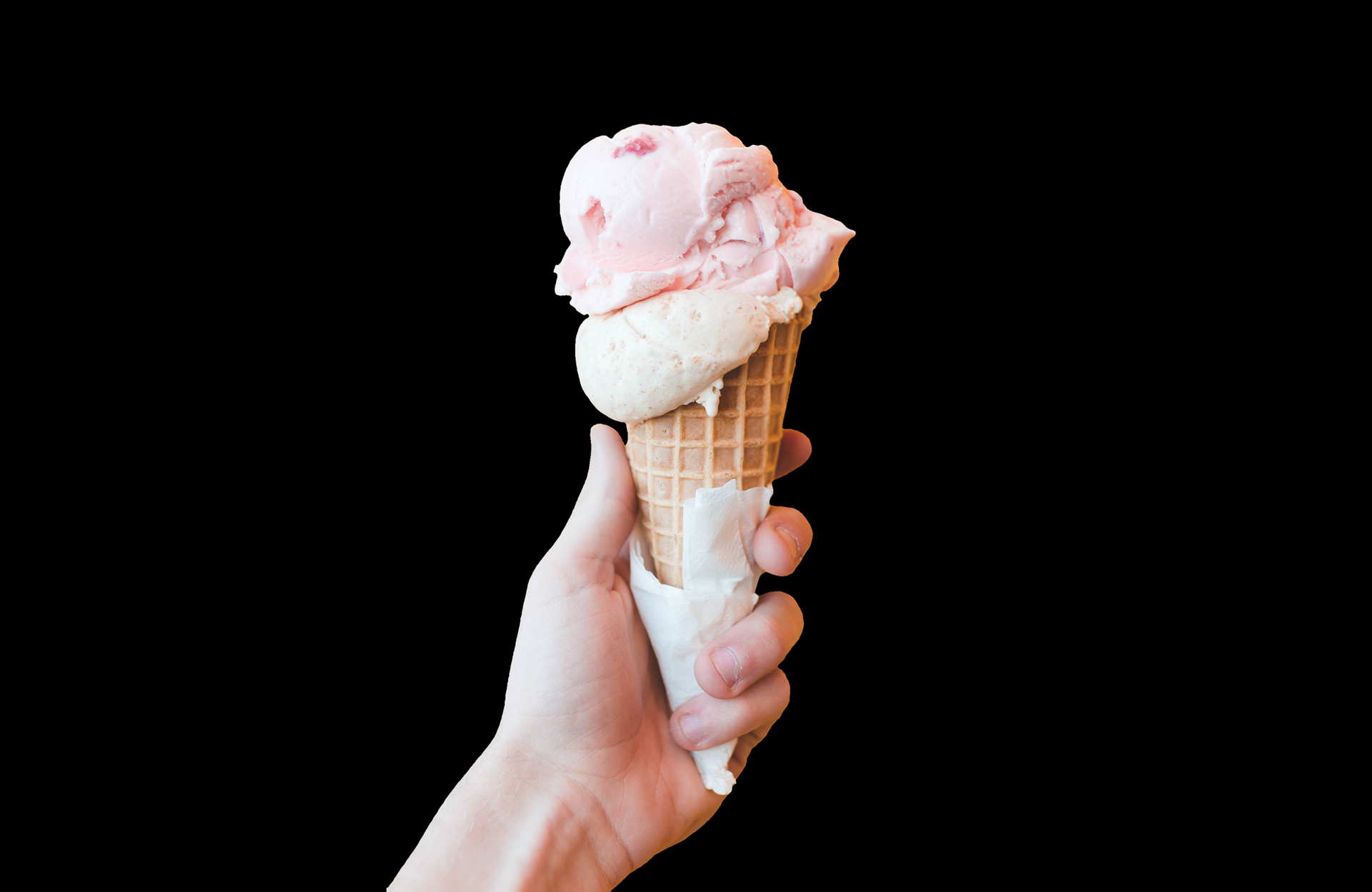Cornet de glace deux boules